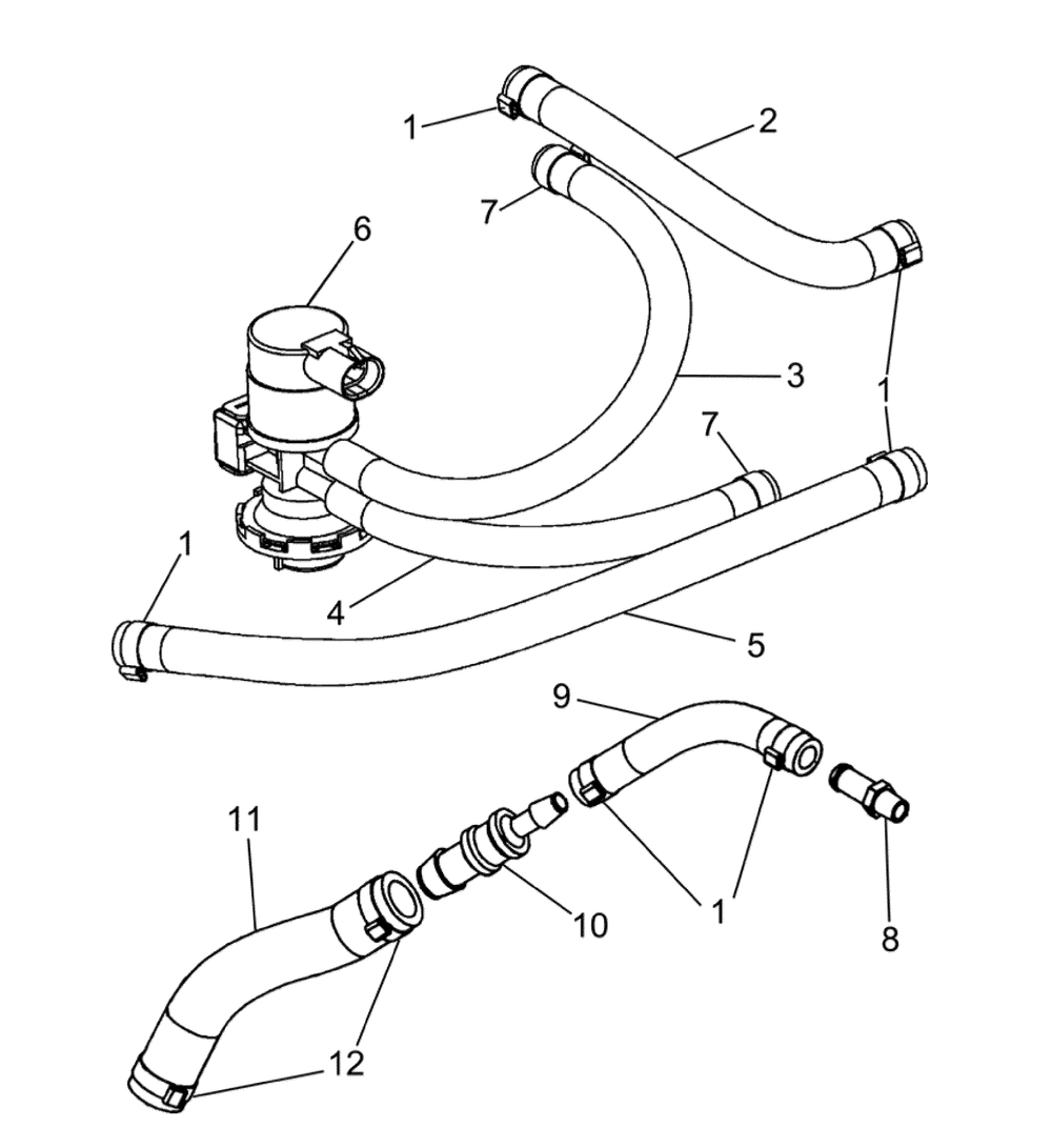 Engine Group - Hose Assemblies Diagram and Parts List for 076071-0  Briggs and Stratton Generator